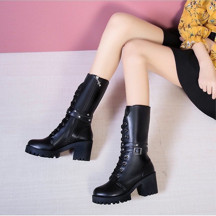 【最安値挑戦】激安販売3日送信ハーフブーツ ミドルブーツ レディース ブーツ 靴 ワークブーツ シューズ エンジニアブーツ ショートブーツ レディース 編み上げ黒 エナメル　 厚底 イギリス レースア