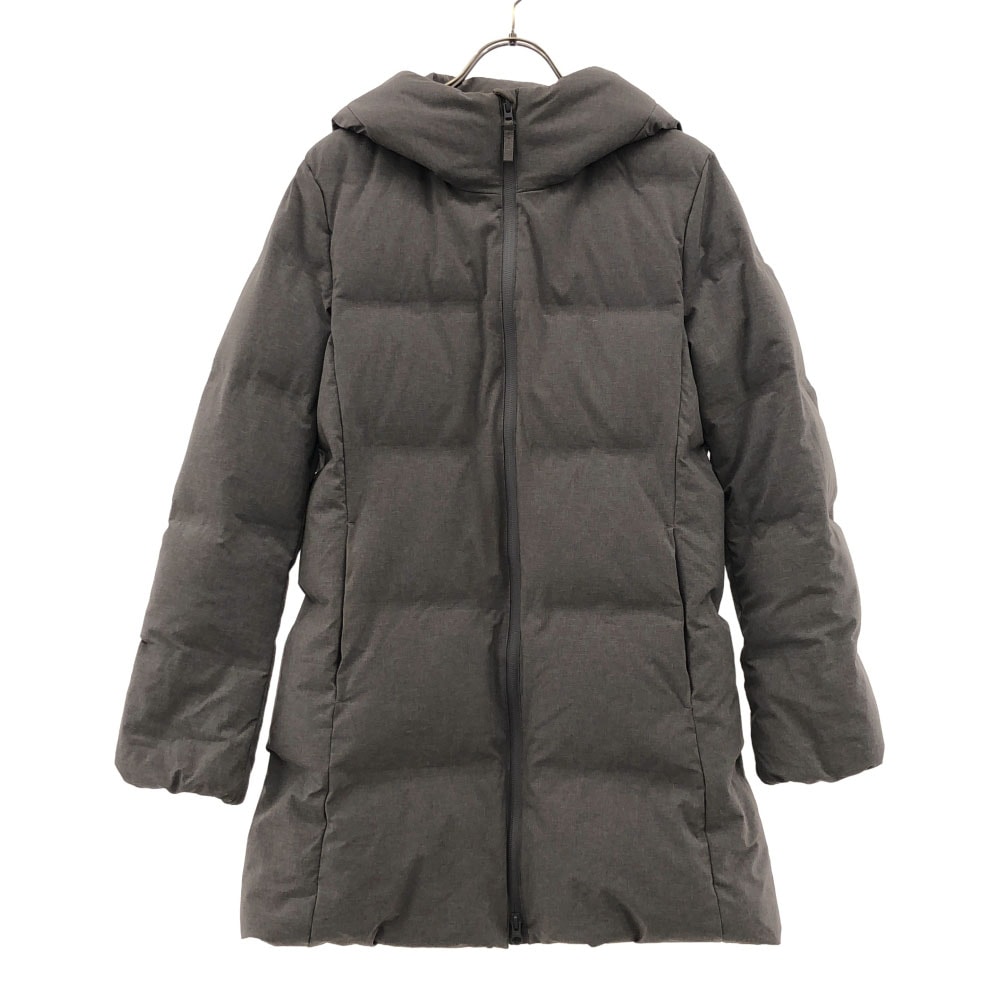 シームレス ダウンコート M グレー ダブルジップ レディース