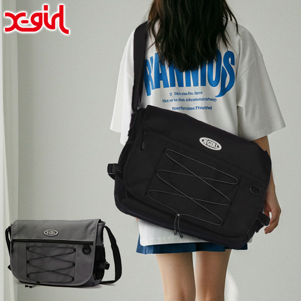 レディース 大きめ A4 軽量 14L OVAL LOGO BUNGEE CORD MESSENGER BAG 105251053007