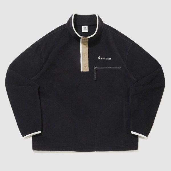 共用フリース ウーブンミックス ルーズジップアップ B1 QQ423LFSO3 BLK MGR