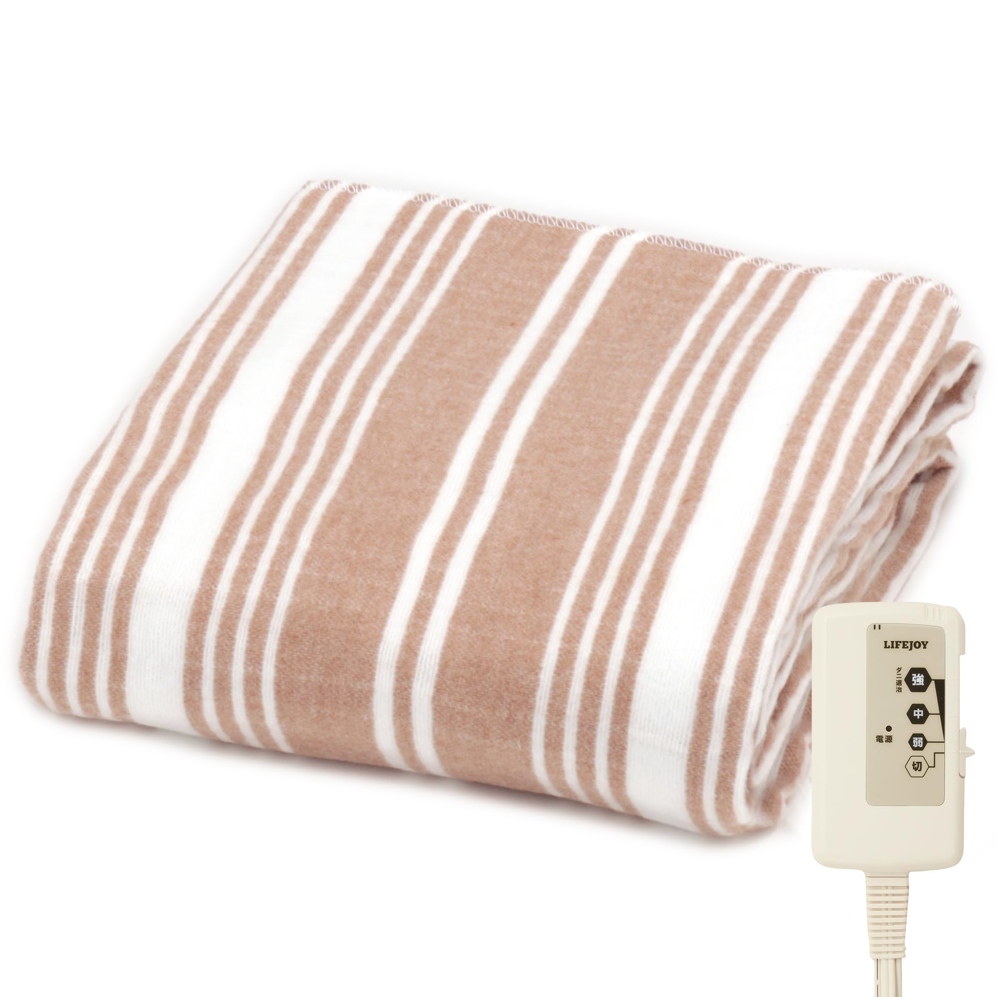 ライフジョイ 電気毛布 日本製 敷き ロング シングル ブラウン 180×80cm 洗える 省エネ 暖房エリア強化 JCS801BL