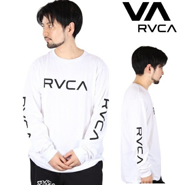 RVCA ルーカ ロンT ロングスリーブ Tシャツ スポーツライン ロゴ LS ラッシュガード ジムウェア 通気性 速乾 長袖 ビッグロゴ ティーシャツ サーフ おしゃれ かわいい 西海岸 カリフォル
