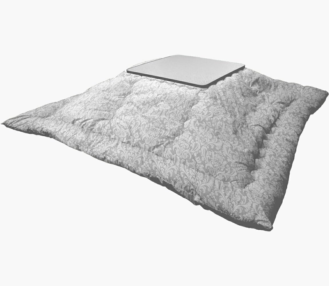 洗える こたつ掛け布団 大判正方形 ロザリーグレー 205×205cm 防ダニ抗菌防臭 丸洗い 日本製 眠り姫