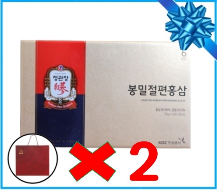 [韓国商品館] ボンミル切片紅参 (グミ紅参) 20g x 12個 (2 set) ギフトセット + ショッピングバッグ