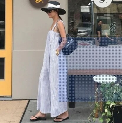 オールインワン サロペット ワイドパンツ 袖なし l リネン 大人可愛い 大人女子 こなれ感 ラフ キュート ガーリー ストライプ 夏 10代 20代 30代 40代 デート お出かけ 女子会 お泊