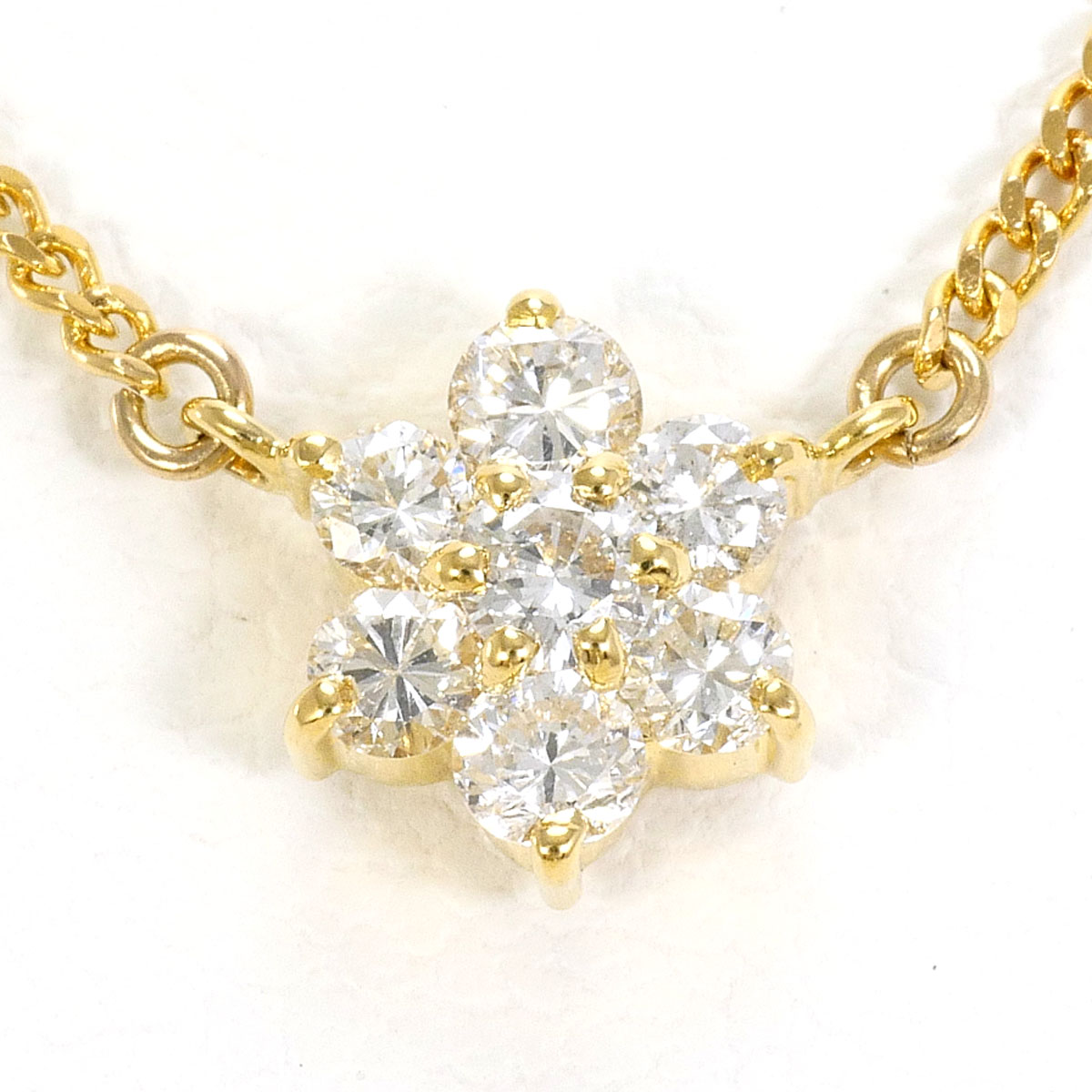 K18 18金 YG イエローゴールド ネックレス ダイヤモンド 0.30ct 総重量約2.6g 約41cm 中古