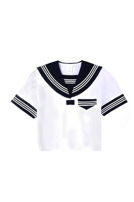 岡山県産 セーラー服 夏服 上衣 半袖 カフスあり 白地 学校制服 標準服 特大あり 本物 冠婚葬祭にも 佐川営業所止めOK