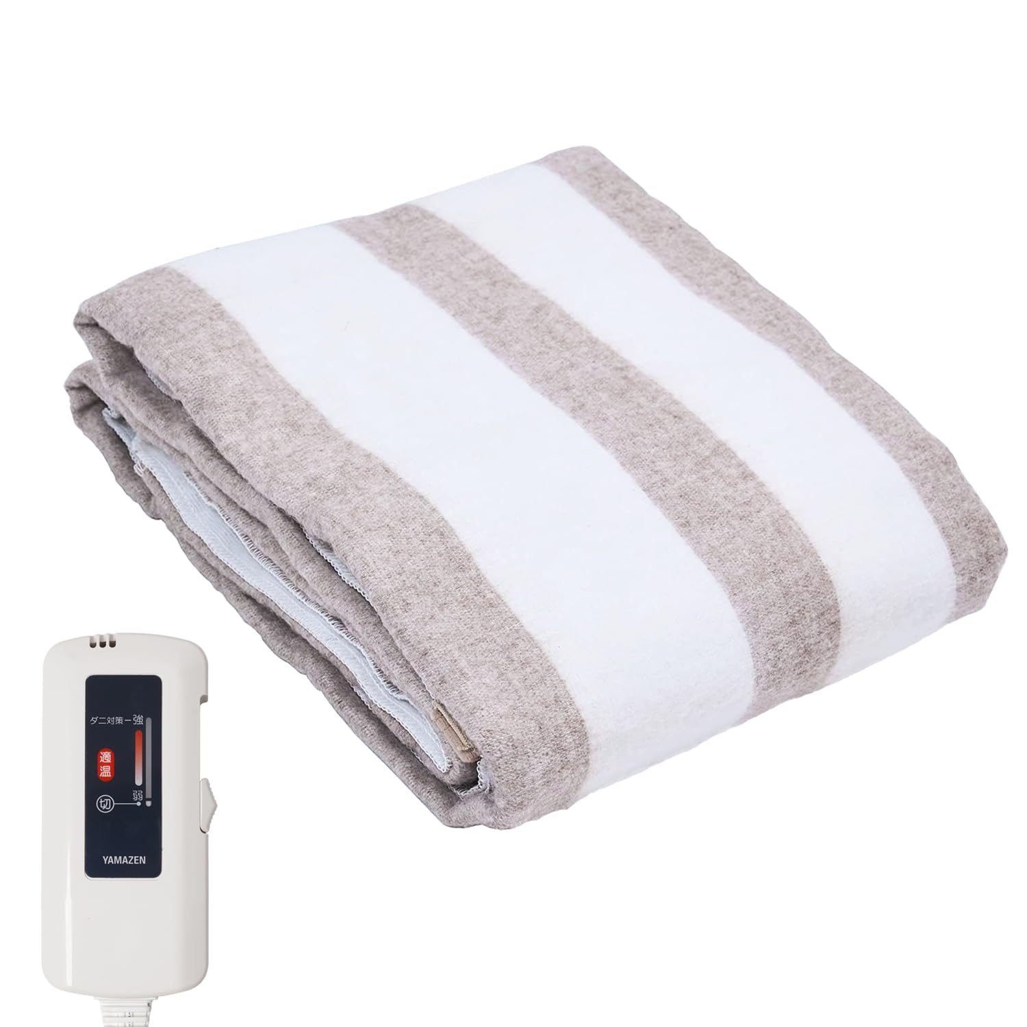 [山善] 電気毛布 掛け 敷き 兼用 180×110cm ダブル 洗える ダニ退治機能 温度調節無段階 EMKS-180