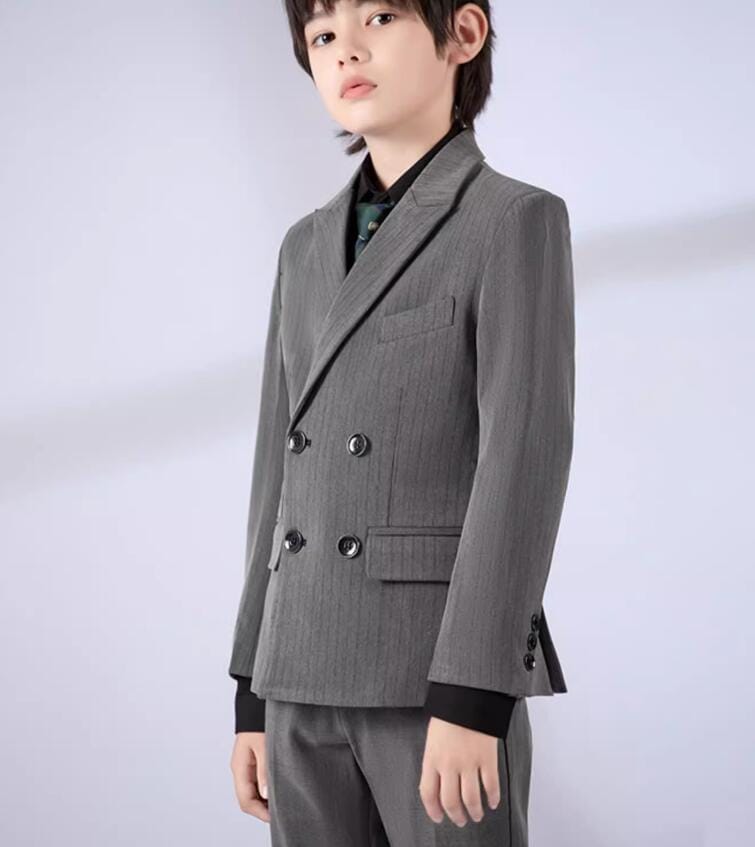 【急速出荷!】上品 2色 ストライプ柄 子供スーツ 3点＆４点＆５点セットアップ 縞々柄 ストライプ ジュニアスーツ 子供 フォーマル スーツ 男の子 タキシード フォーマルスーツ キッズスーツ セン