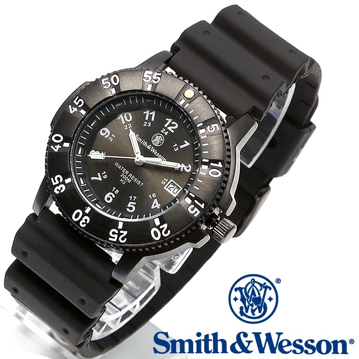 【信頼】 [正規品] [送料無料] スミス＆ウェッソン [ラッピング無料] SWW-450-BLK BLACK WATCH SPORT TRITIUM SWISS ミリタリー腕時計 トリチウム スイス Wesson Smith カジュアル腕時計
