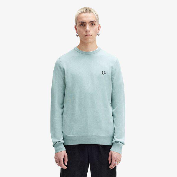 [ベースライン] クラシッククルーネック メリノウールニット - シルバーブルー AFPM2439601-X06