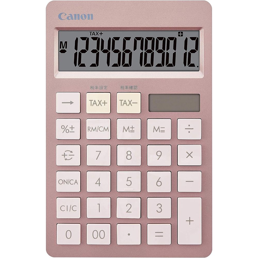 （まとめ買い）純正 カラフル電卓 スリム卓上 12桁 ピンク HS-1200TC-PK [x3]