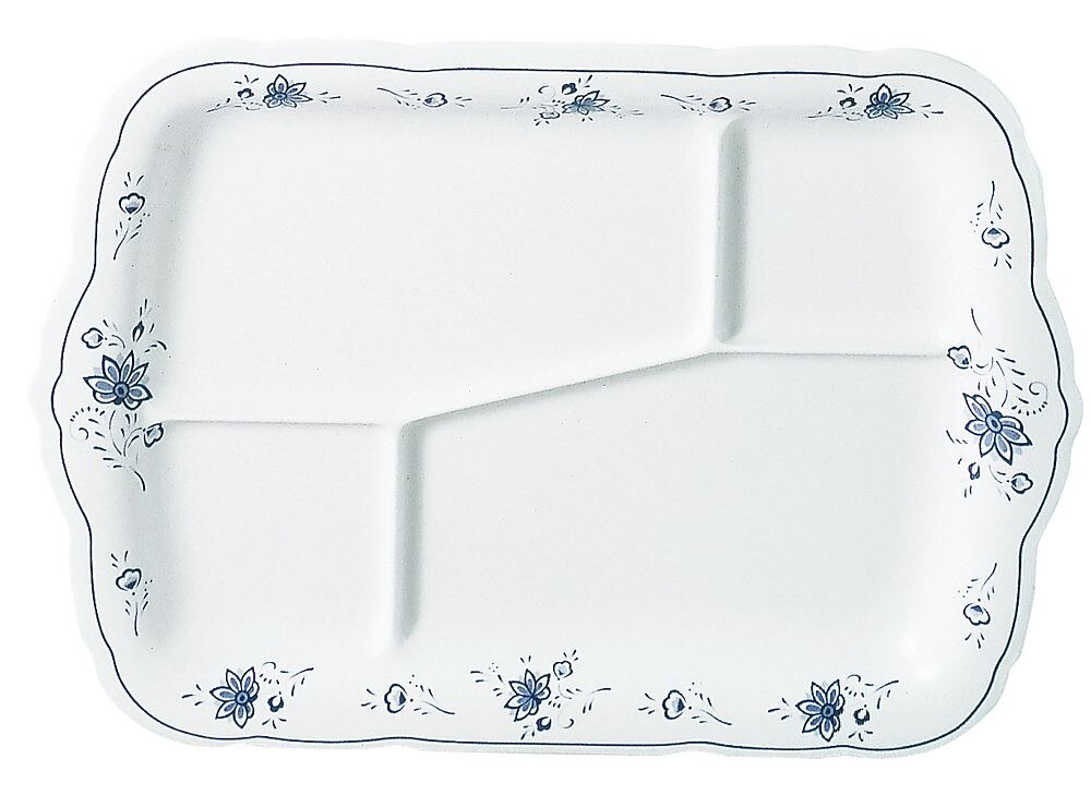 （まとめ買い）メラミン洋食器 ビューティフラワー 角皿16.8インチ A仕切 BF-27 [x3]