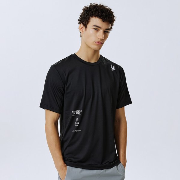 [本社] 男性 4WAY クーリング ヘキサゴン グラフィック 半袖Tシャツ SPJFCNRS203MBLK