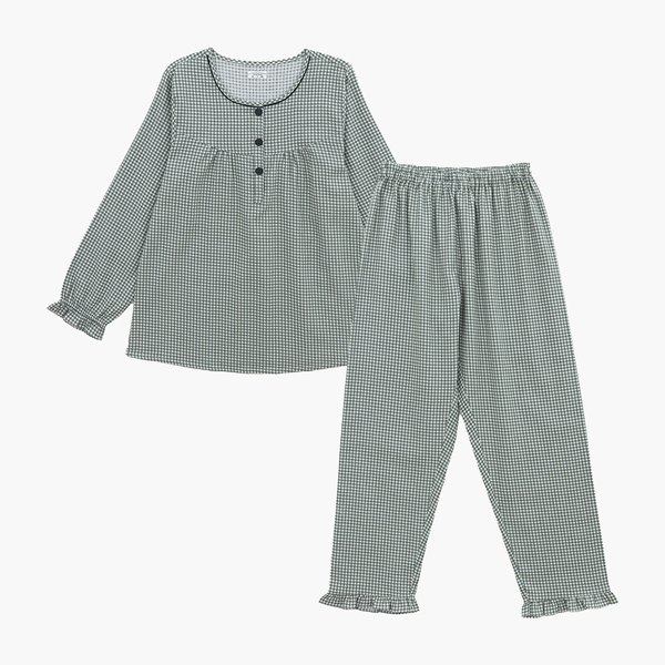 女性 純綿 先染め 起毛 パジャマ セット 女性 長袖 ホームウェア 冬 パジャマ 上下 チェック 高級 NCG2178