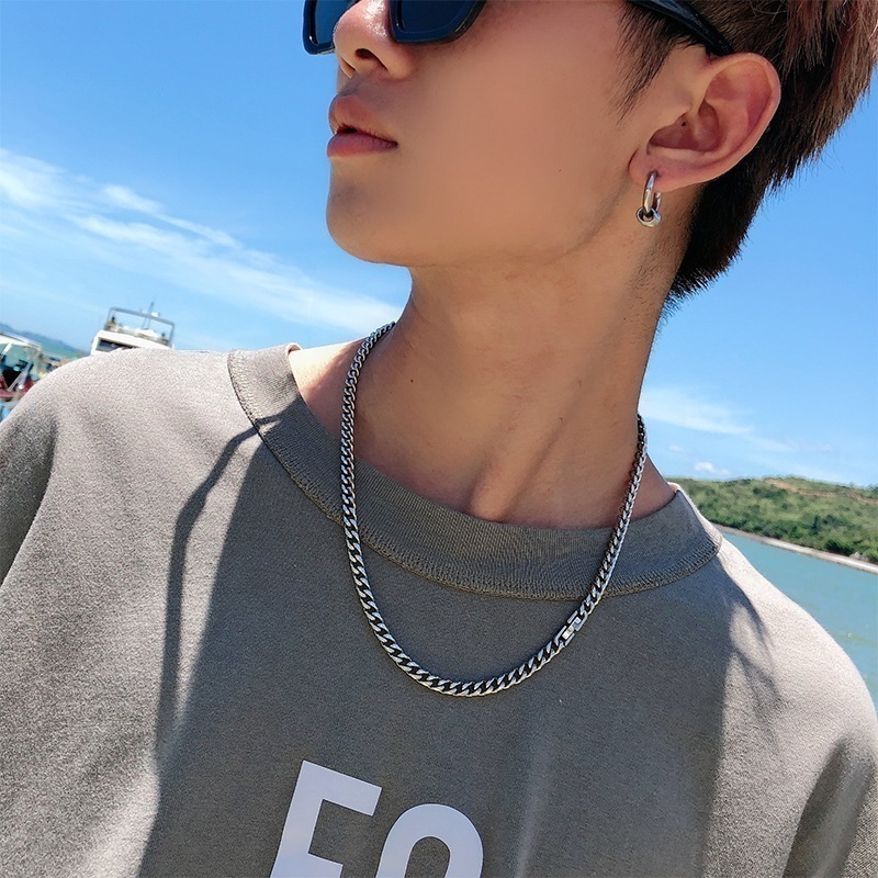 大人気！ シンプルチェーンネックレスメンズヒップホップユニセックス鎖骨チェーン韓国ファッション ネックレス