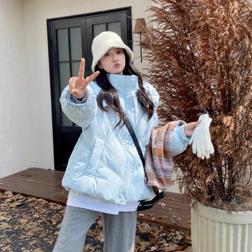 2026冬 レディース ブルー 新作 小さいサイズ ウォッシャブル おしゃれ フード付き パンクロック