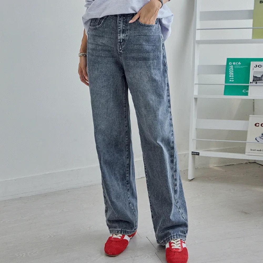 (NAK21) (S~2XL) 3タイプスタイリッシュワイドデニムパンツ DM43-P-08