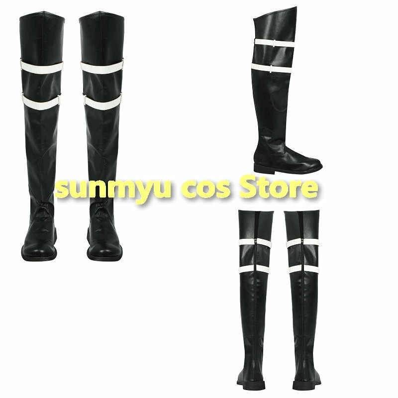 FF7 ファイナルファンタジーVII リバース セフィロス コスプレ靴　黒いロングブーツ