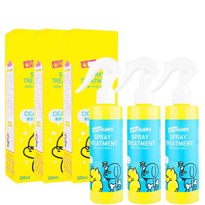Pawkampo スプレートリートメント 200ml 3本 ペット用スプレートリートメント パウカンポー 【到着日時・時間指定不可商品】【FTL国内出荷】