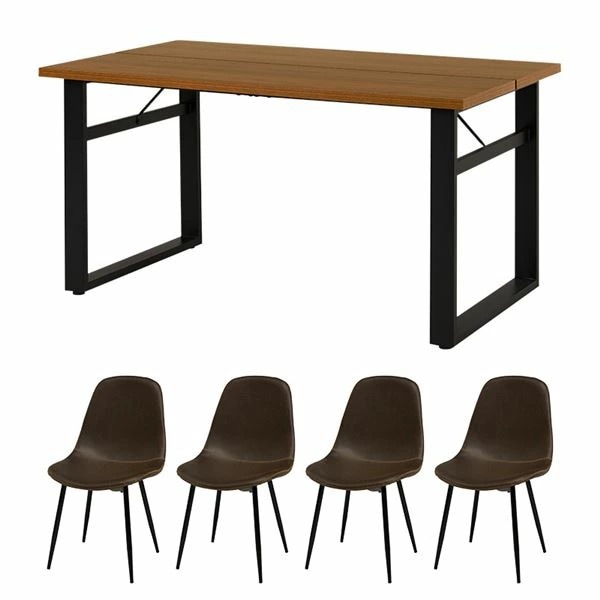 LT-4771DBR-34DBR-5S ダークブラウン/ダークブラウン ダイニング5点セット メーカー直送