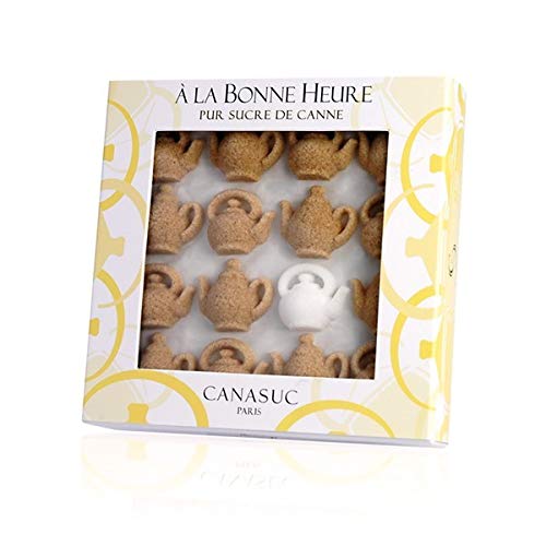 Canasuc Paris A La Bonne Heure Pur Sucre de Canne 「ウィンドウギフトボックス」 フレンチ成形ティーポットシュガーピース32個詰め合わせ ホワイト&