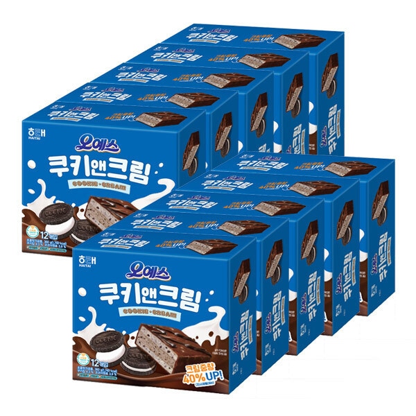 ヘテ製菓 オイェス クッキーアンドクリーム 360g 12個入り 10個