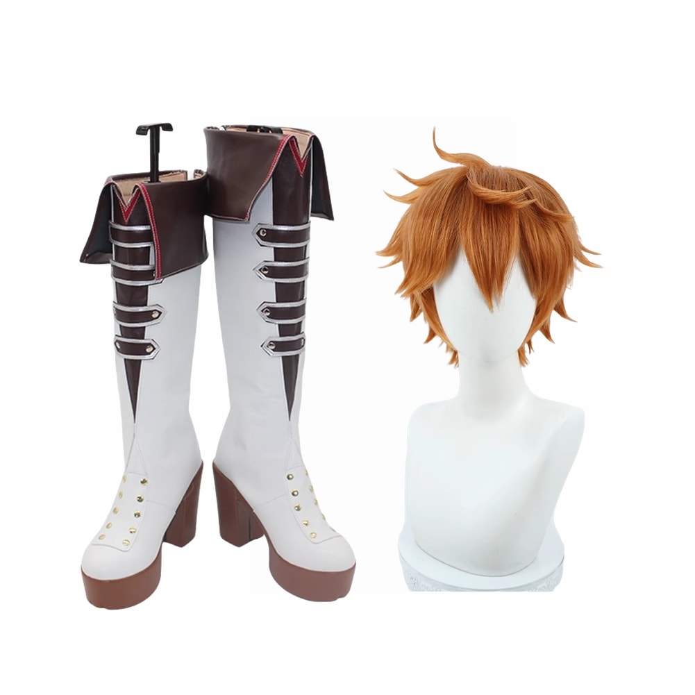 アヤックス コスプレ靴 ブーツ ウィッグ付き コスプレ 演出服 アニメ 祭り ハロウィン クリスマス 学園祭 文化祭 仮装