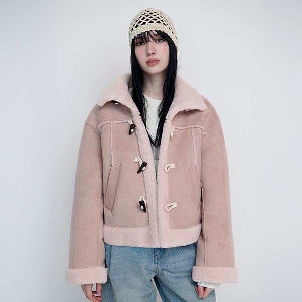 HIGH NECK SUEDE MUSTANG JACKET PINK 24,106円