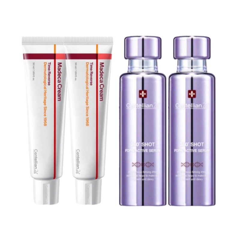 [弾力UPダブルセット] マデカクリーム タイムリバース 50ml 2個+360度 ショット PDRN セラム 50ml 2個