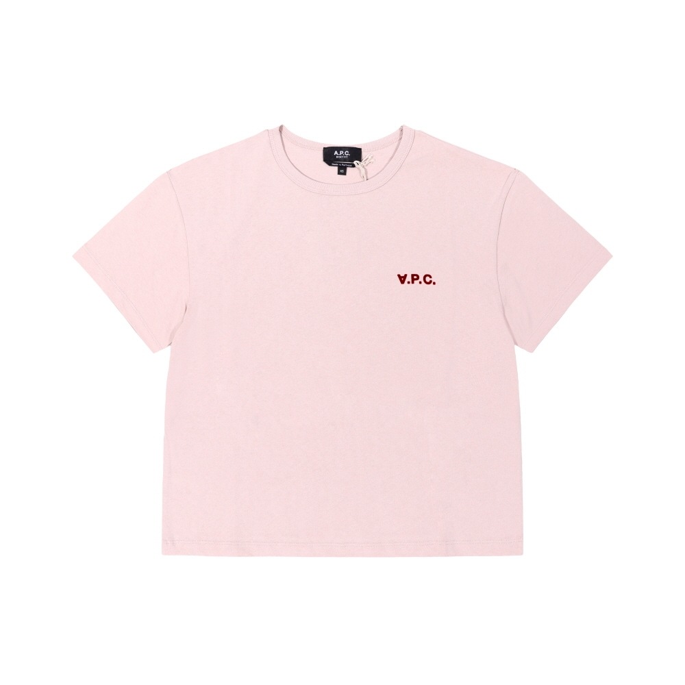 APESSE COHBQ F26390 フラッグローズプードル/ボルドー PVC ボクシープチクロップレディースショートスリーブ Tシャツ