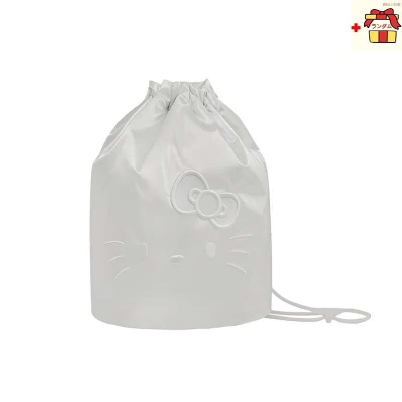 [キティちゃんエディション] スリック ストリング バックパック ハローキティ ホワイト / シルバー 2種（選択1)