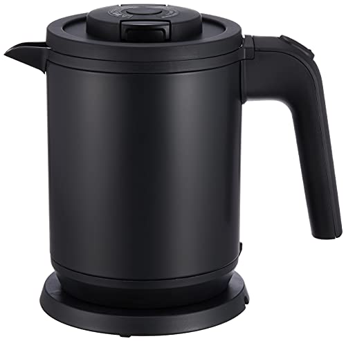 色：マットブラック タイガー魔法瓶(TIGER) 電気ケトル 湯沸かし ステンレス わく子 0.8L