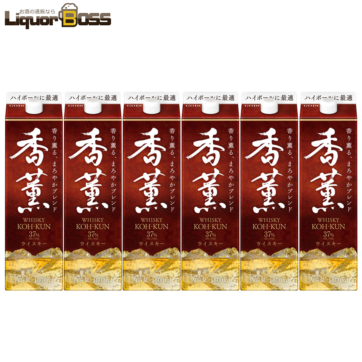 【送料無料】合同酒精 ウィスキー 香薫 KOH-KUN 37度 1800ml 1.8L6本/1ケース【北海道東北四国九州沖縄県は別途送料がかかります】