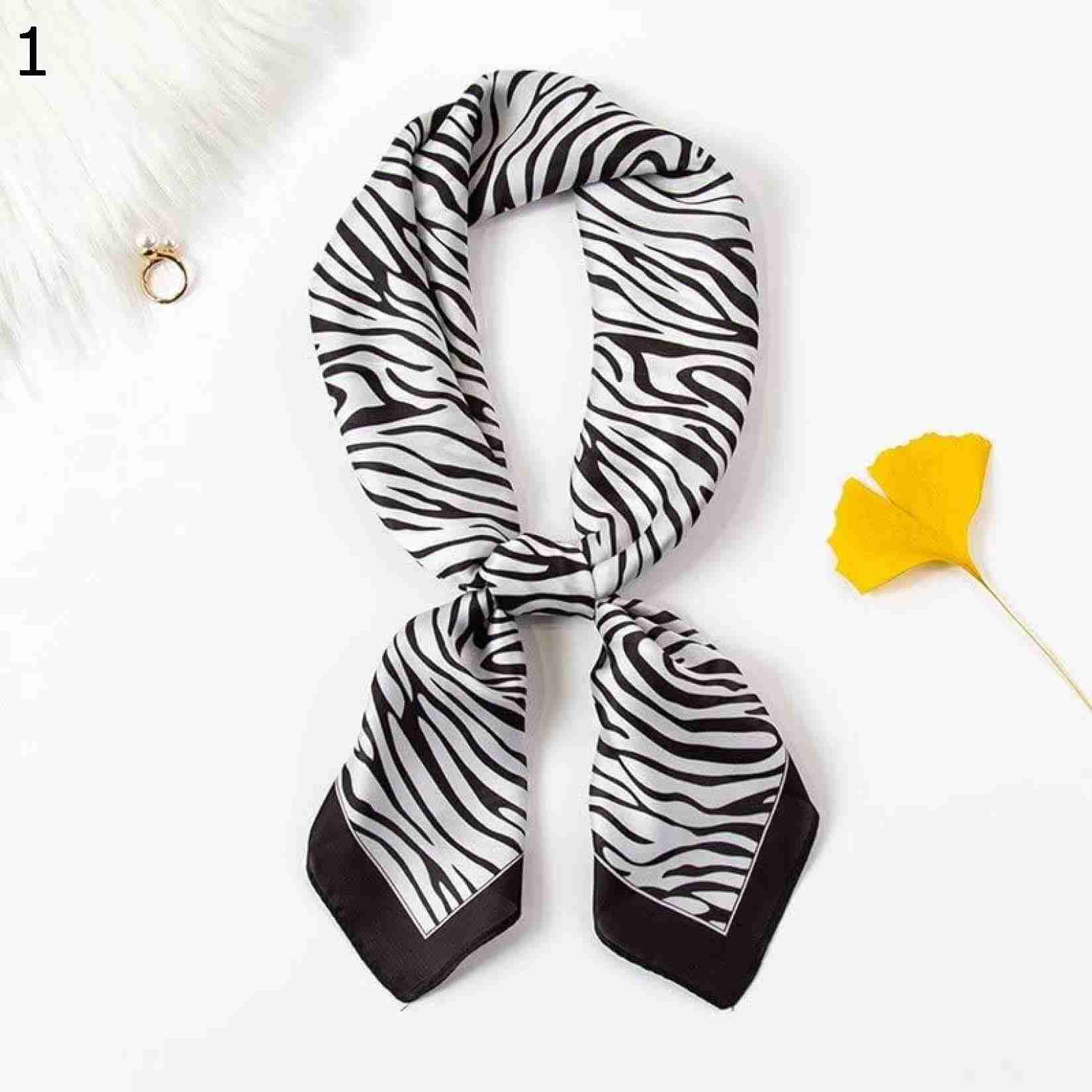 【20%OFFクーポン～】スクエア スカーフラップ ヘア タイ ヘッドバンド 春 秋 ダーク グリーン ヒョウ フローラル ショール スカーフ Size (Color : 13 70*70cm)