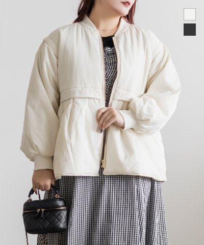 大きいサイズ レディース LL 3L 4L XL XXL XXXL 中綿ペプラムジャケット