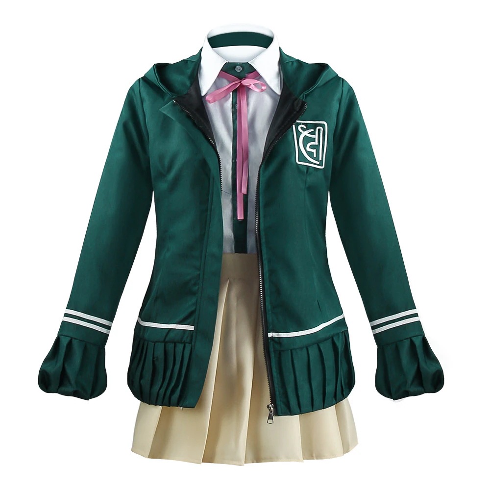 K1045弾丸論破2七海千秋cos服アニメ衣装衣装衣装女コスプレグリーンjk制服