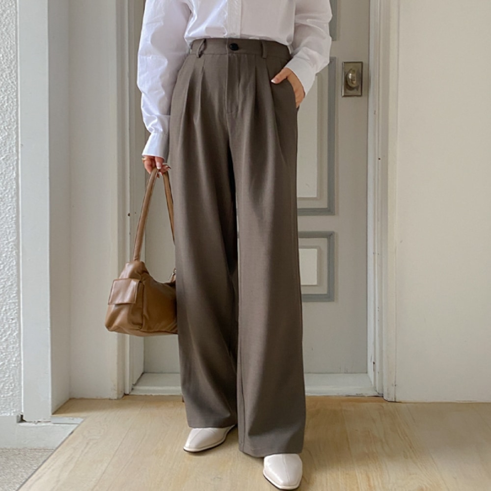 (JSTYLEのイーブレット) EVELETハイエンドバックバンドピンタッチワイドスラックスJSTYLE