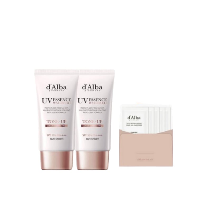 ウォータープル トーンアップ 日焼け止め SPF 50 + PA +++ 50ml x 2p +弱酸性 ジェル クレンザー 15ml セット