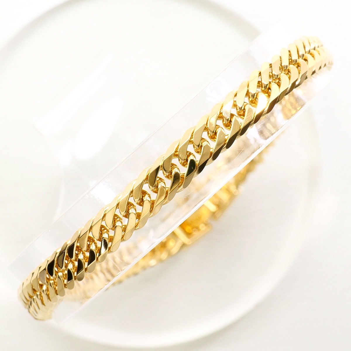 6面 ダブル K18 18金 YG イエローゴールド ブレスレット 喜平 キヘイ 総重量約11.9g 約18cm 中古