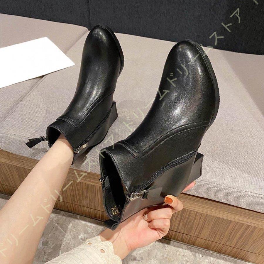 お手頃価格ショートブーツ レディース ブーティ ファスナー 太ヒール ラウンドトゥ アンクルブーツ カジュアル 婦人靴 履きやすい おしゃれ ブーツ アンクル丈 春夏秋冬