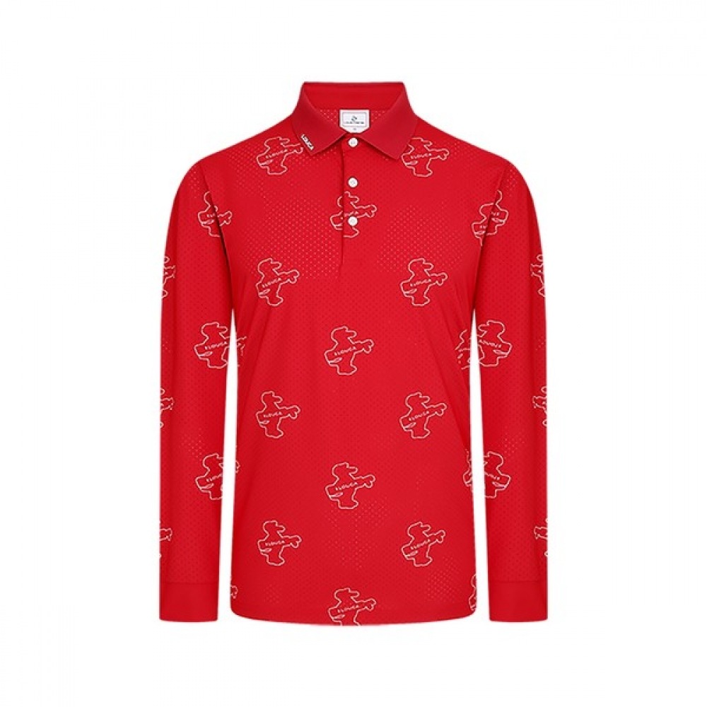 [ルイカステル] メンズフルパネルアイルカプリント穴あきTシャツ