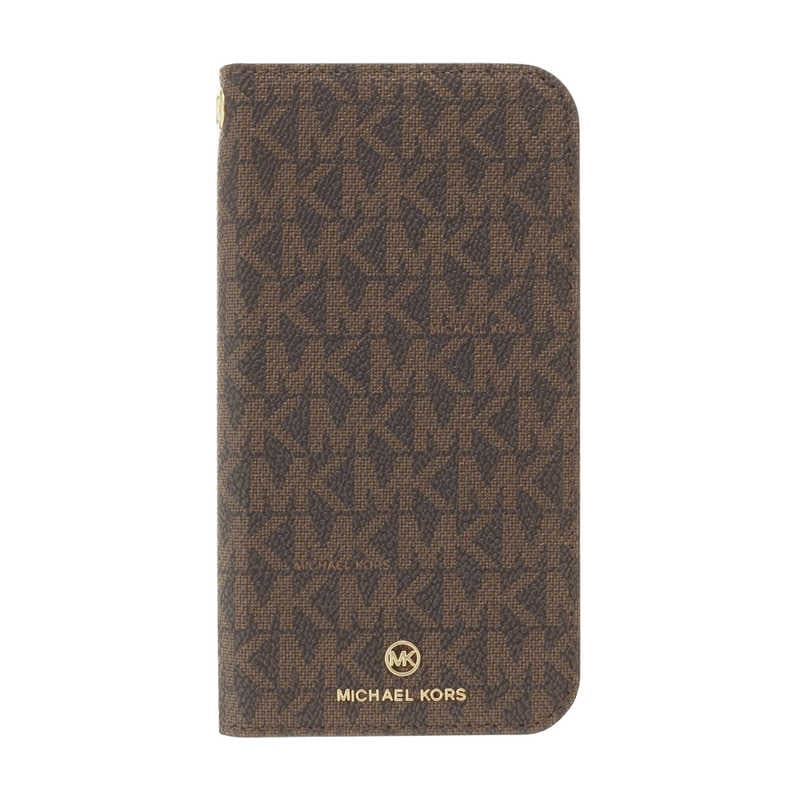 マイケルコース　Case Edge Corting with Tassel Charm for iPhone 2021(5.4inch) [ Brown/Black ]　MKECBBLFLIP2154