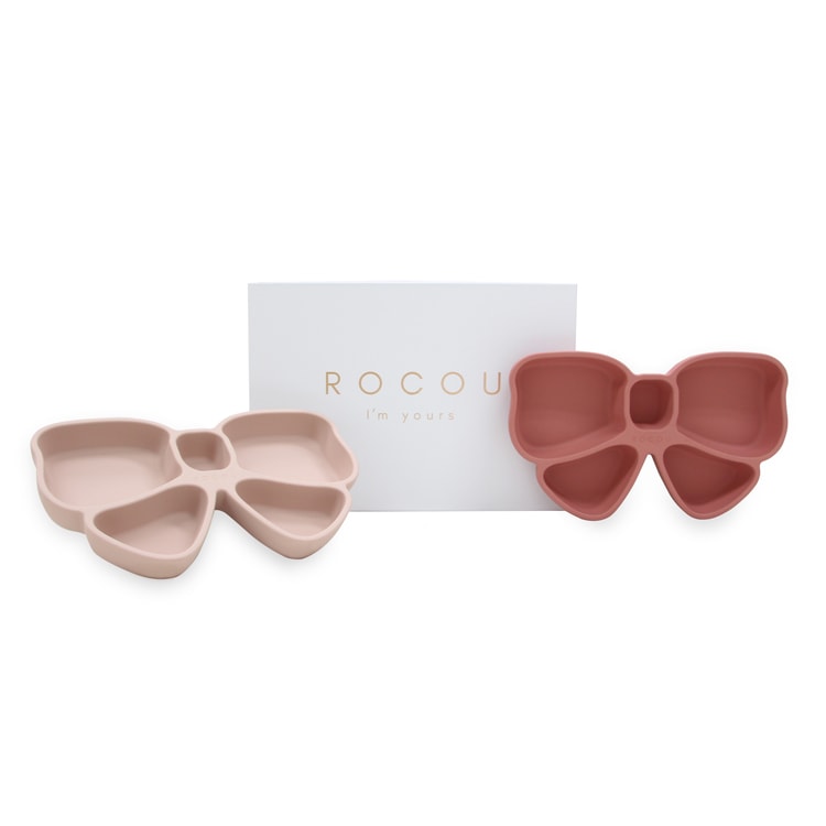 【韓国ママの定番】リボンプレート 韓国ブランド シリコンベビー食器　くすみカラー可愛い 初期離乳食食器・ギフトにもおすすめ おしゃれなくすみカラー 出産祝い　ギフト