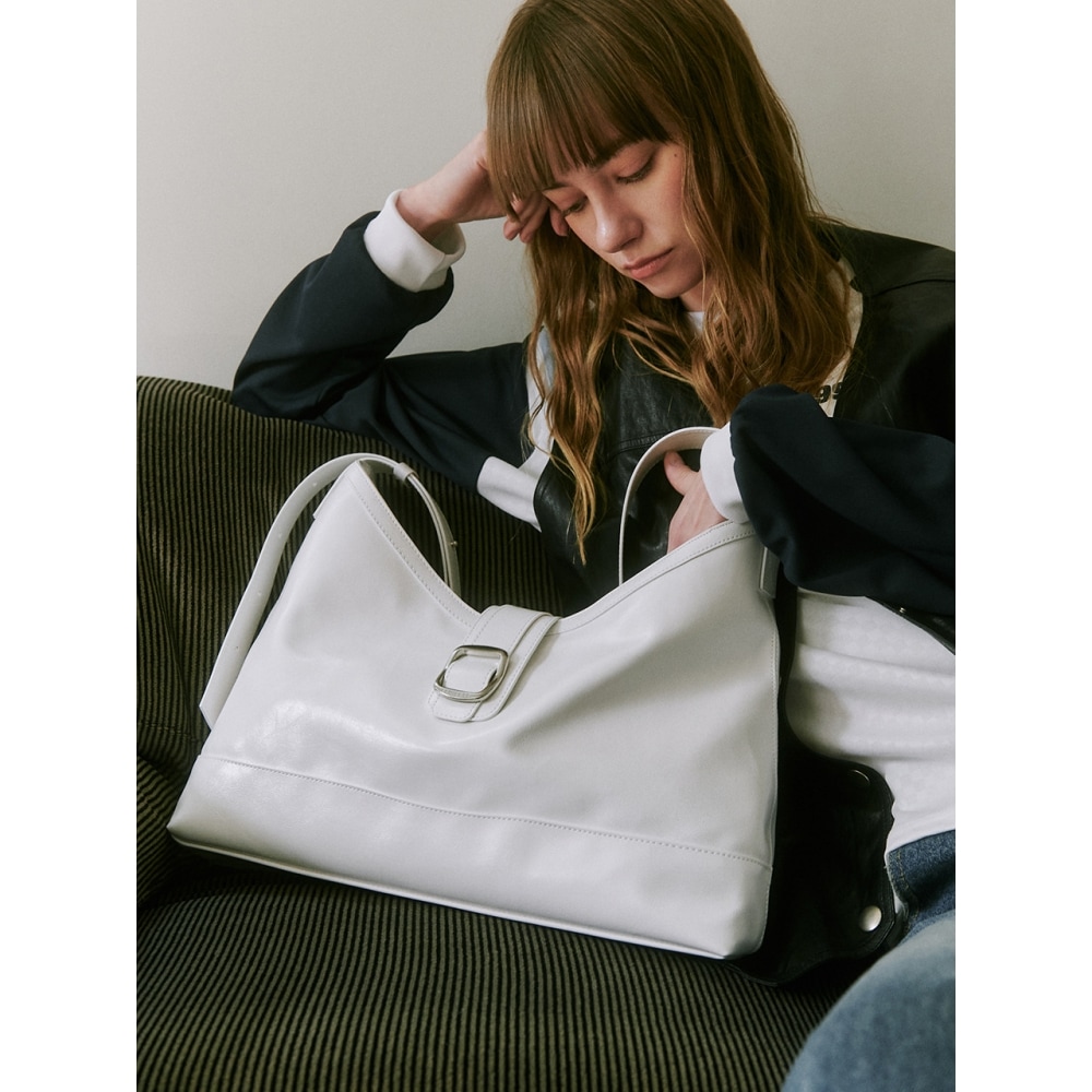 セミコードベールバッグクリンクルホワイト