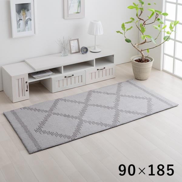 ミエル カーペット 絨毯 ラグ 洗えるカーペット 洗える 撥水 ベニワレン柄 シンプル 床暖房 ホットカーペット対応mieru90185
