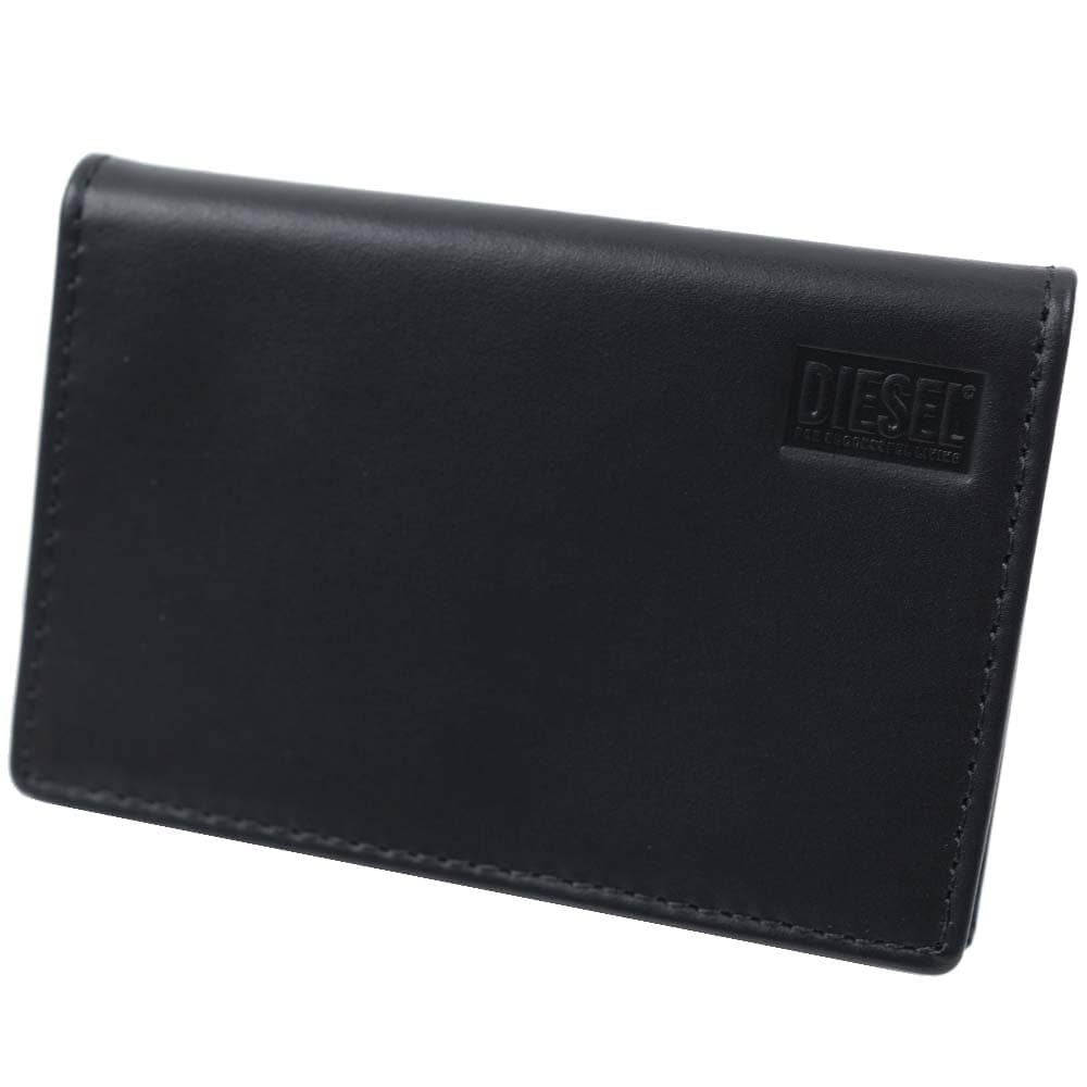 ディーゼル カードケース メンズ レディース ブラック イエロー レザー スリム 薄型 カード入れ DIESEL BI-FOLD CARD HOLDER COW LEATHER X09671 PR22