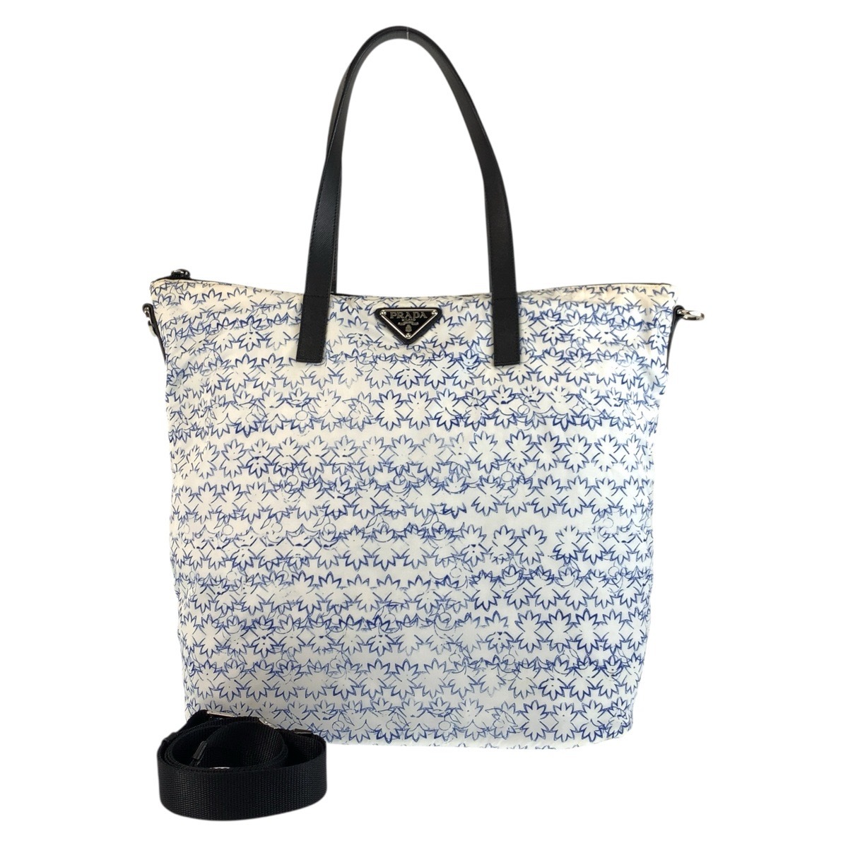 ホワイト ブルー ブラック シルバー金具 ナイロン/レザー トートバッグ ショルダーバッグ 2way レディース 503517 19,454円