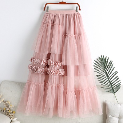 チュールロングスカート スカート ボトムス ロングスカート チュールスカート ロング ロング丈 フレア チュール ハイウエスト 透け感 かわいい 大人可愛い きれいめ シンプル カジュアル 大人 上品