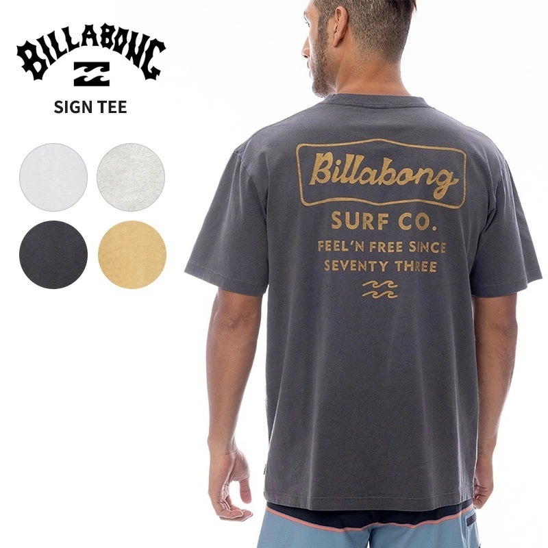 ビラボン メンズ 半袖Tシャツ BILLABONG サイン Tシャツ SIGN TEE オーバーフィット トップス BF011209